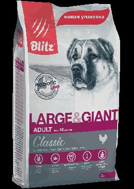 BLITZ Adult Large & Giant Breeds, корм для собак крупных и гигантских пород, 2 кг