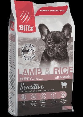 BLITZ Puppy Lamb & Rice, корм для щенков, 2кг