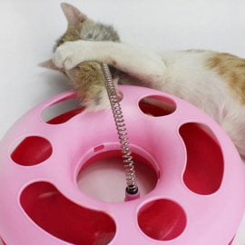 Игрушка для кошек, диск с мышкой и 2 шариками