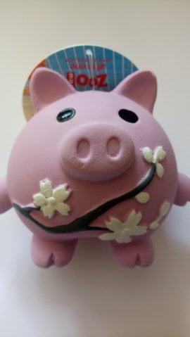 Игрушка латекс "Свинка с цветами" 8,5 см