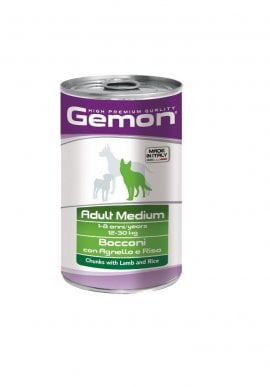 Gemon Dog Medium конс. кусочки с ягненком, 1250г/8791