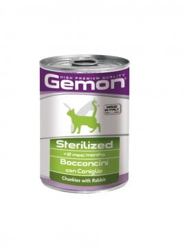 Gemon Cat Sterilized конс. кусочки с кроликом, 415г/0071