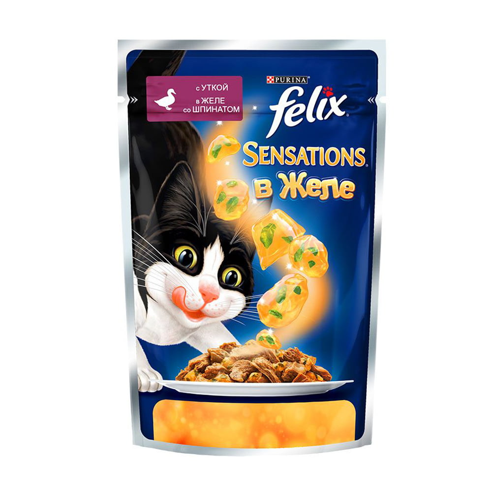 Felix Sensations утка шпинат желе 85 гр.