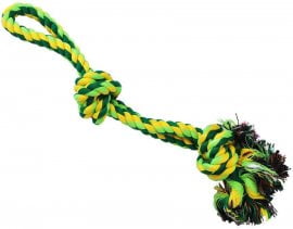 Игрушка Грейфер веревка плетенная с двумя узлами и ручкой, 40см