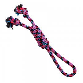 Игрушка Грейфер веревка плетенная с двумя узлами и ручкой, 32см
