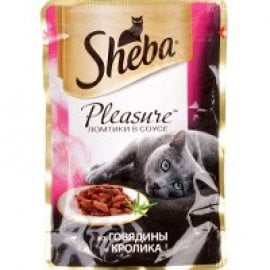 Sheba Pleasure ломтики в соусе говядина 85г