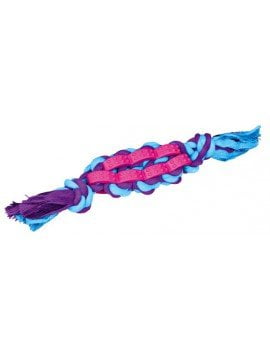 Плетеная веревка из хлопка и каучука для массажа десен - 4х22 см