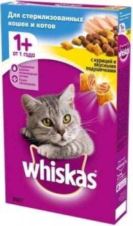 Whiskas для стерилизованных кошек с курицей 350г