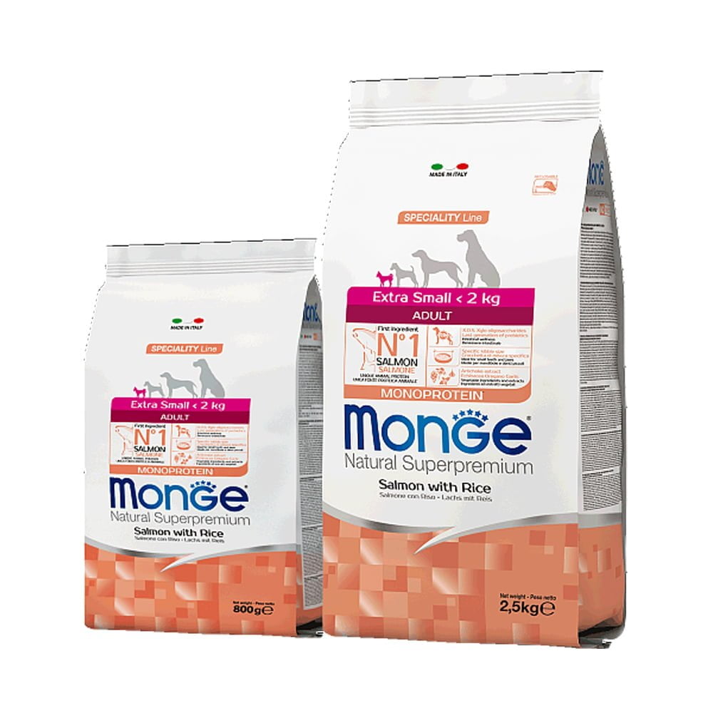 Monge Extra Small Adult с лососем и рисом, 2,5кг/1464