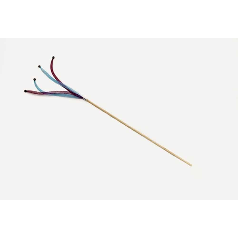 Дразнилка-удочка "Разноцветные трубочки", деревянная палочка