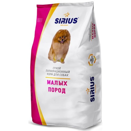 Корм для взрослых собак мелких пород "SIRIUS" 10 кг