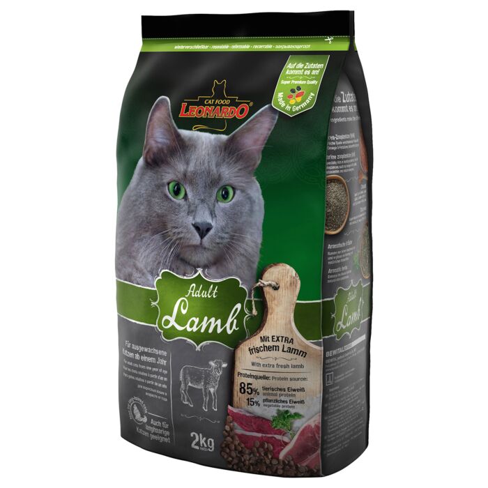 Leonardo Adult Lamb гипоаллергенный корм для взрослых кошек с чувствительным пищеварением (32/20), ягненок, 2 кг